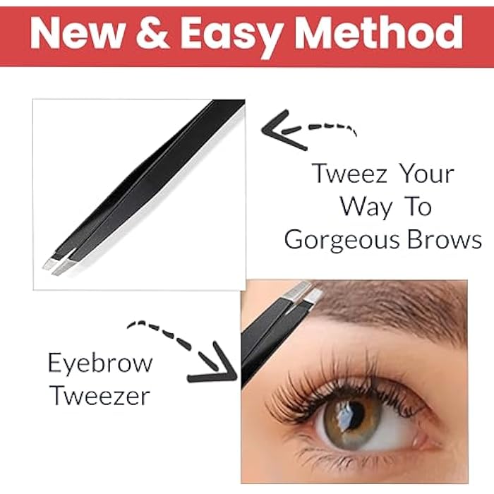 TEMPERIA (1pc) Eyebrow Tweezer for Hair Removal - Eye Brow Shaper Forceps for Women & Men - Plucker for Eyebrows, Ingrown Hair & Facial Hair - Eyebrow Grooming Tools (MN01) (HS484) - Image 4